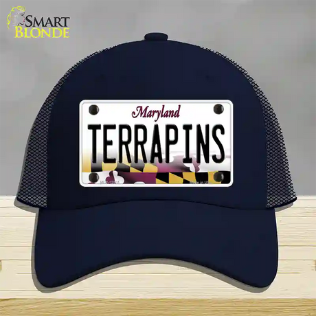 Terrapins Novelty License Plate Hat Tag Mesh / Navy