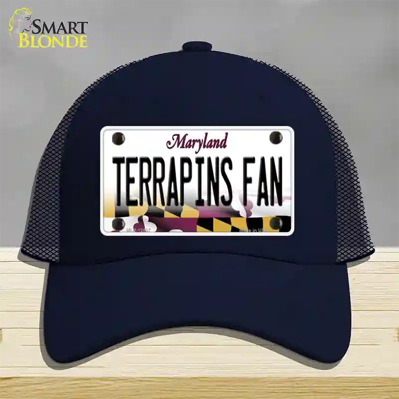 Terrapins Fan Novelty License Plate Hat Tag Mesh / Navy