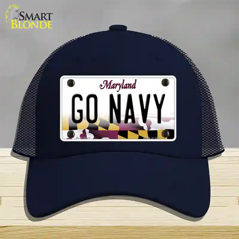 Go Navy Novelty License Plate Hat Tag Mesh / Navy