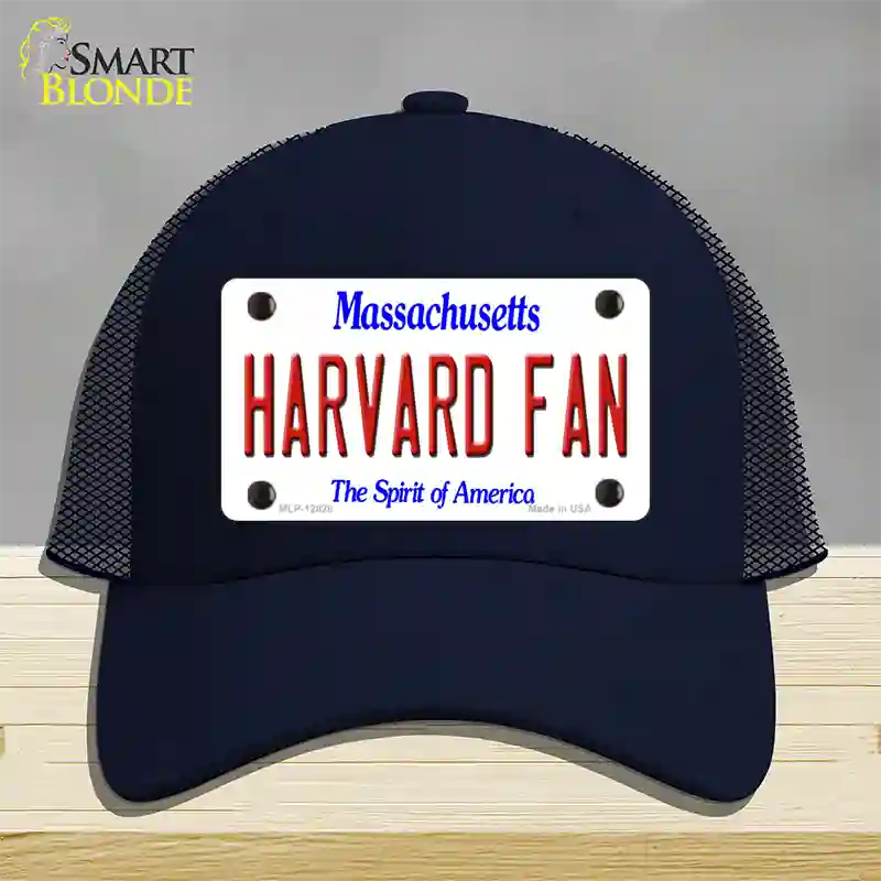 Harvard Fan Novelty License Plate Hat Mesh / Navy