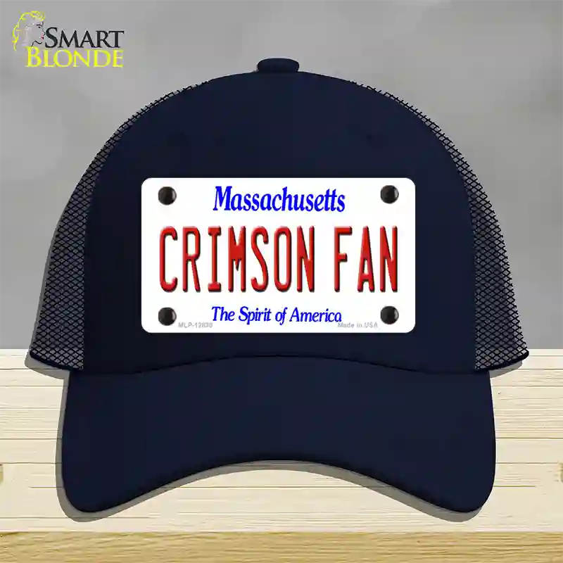 Crimson Fan Novelty License Plate Hat Mesh / Navy