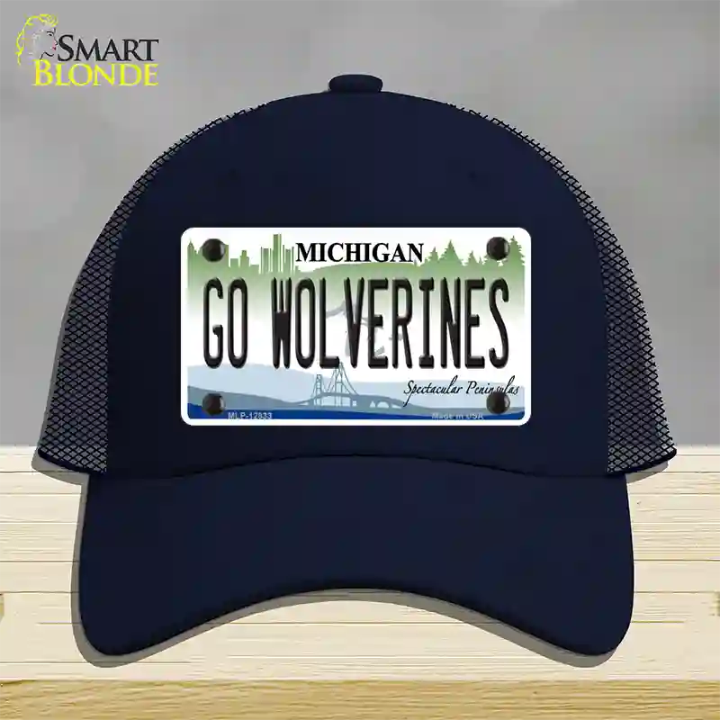 Go Wolverines Novelty License Plate Hat Mesh / Navy