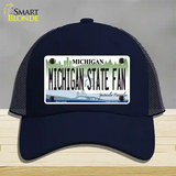 Michigan State Fan Novelty License Plate Hat Mesh / Navy