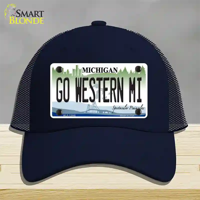 Go Western Michigan Novelty License Plate Hat Mesh / Navy