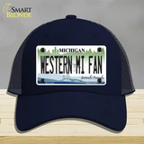 Western Michigan Fan Novelty License Plate Hat Mesh / Navy