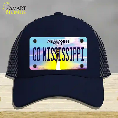 Go Mississippi Novelty License Plate Hat Mesh / Navy