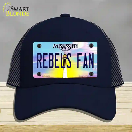 Rebels Fan Novelty License Plate Hat Mesh / Navy