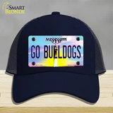 Go Bulldogs Mississippi Novelty License Plate Hat Mesh / Navy