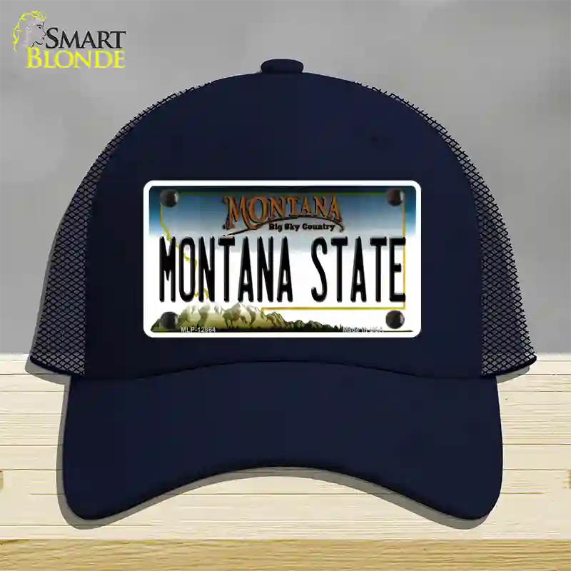 Montana State Univ Novelty License Plate Hat Mesh / Navy