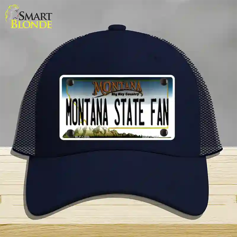 Montana State Fan Novelty License Plate Hat Mesh / Navy