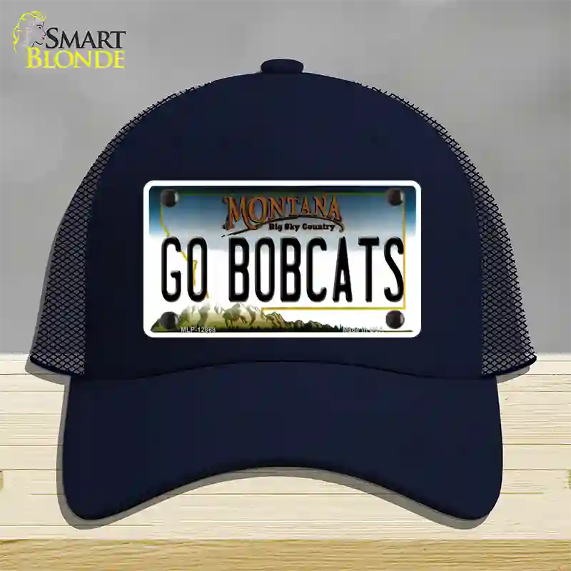 Go Bobcats Novelty License Plate Hat Mesh / Navy