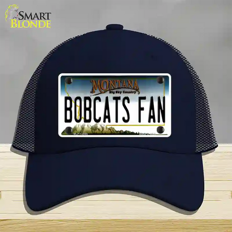 Bobcats Fan Novelty License Plate Hat Mesh / Navy