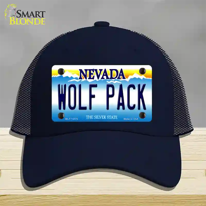 Wolf Pack Novelty License Plate Hat Mesh / Navy