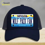 Wolf Pack Fan Novelty License Plate Hat Mesh / Navy