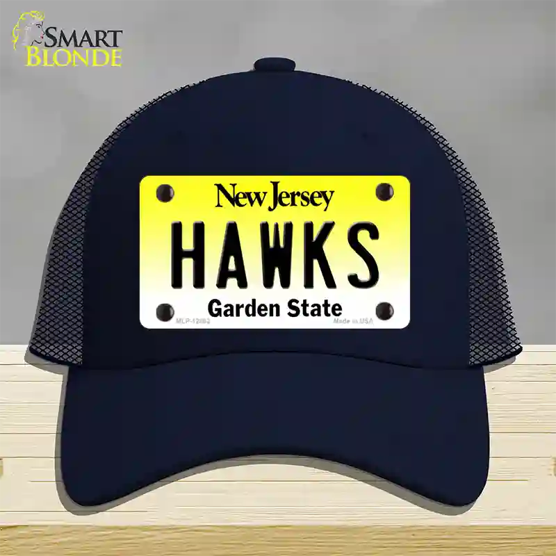 Hawks Novelty License Plate Hat Mesh / Navy