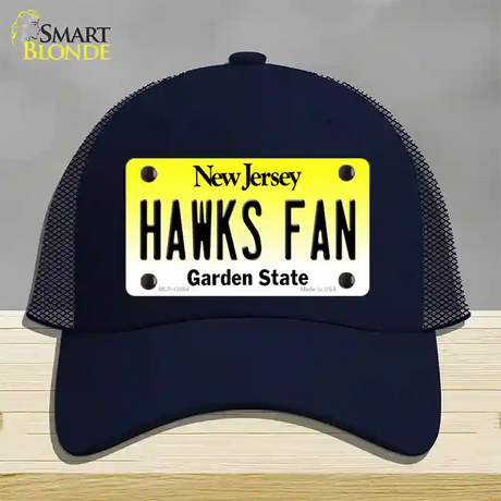 Hawks Fan New Jersey Novelty License Plate Hat Mesh / Navy