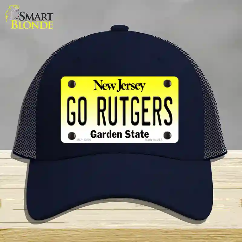 Go Rutgers Novelty License Plate Hat Mesh / Navy