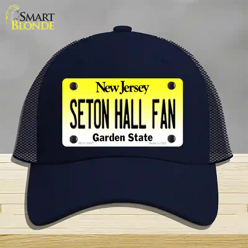 Seton Hall Fan Novelty License Plate Hat Mesh / Navy