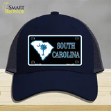 South Carolina Flag Novelty License Plate Hat Mesh / Navy