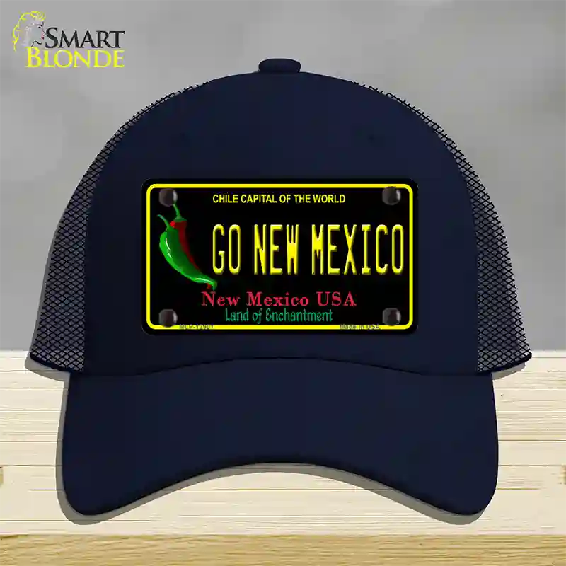 Go New Mexico Novelty License Plate Hat Mesh / Navy