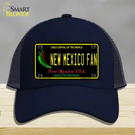 New Mexico Fan Novelty License Plate Hat Mesh / Navy