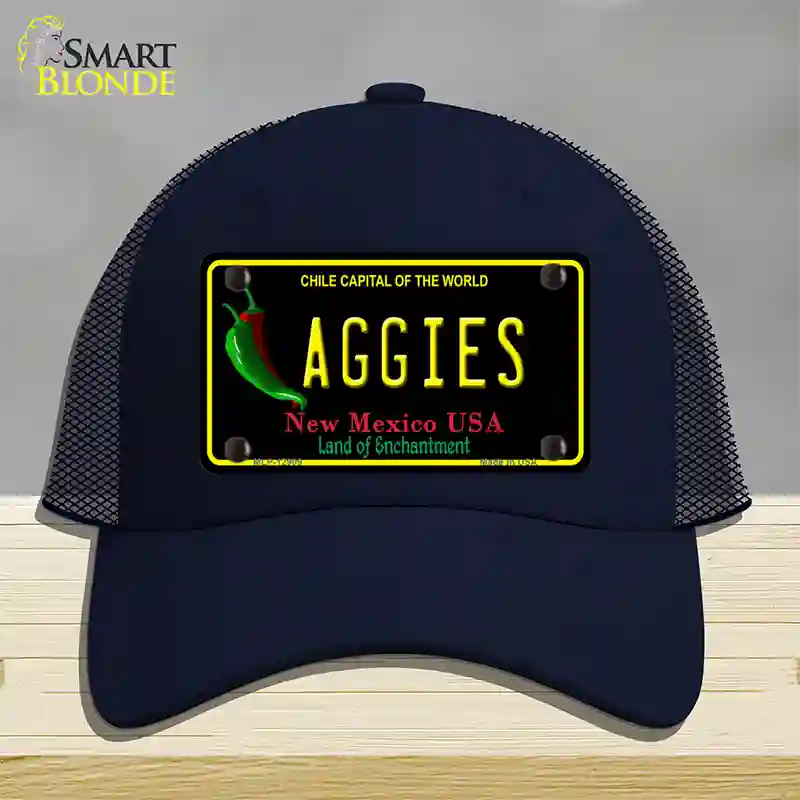 Aggies Novelty License Plate Hat Mesh / Navy