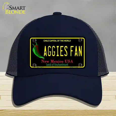 Aggies Fan Novelty License Plate Hat Mesh / Navy