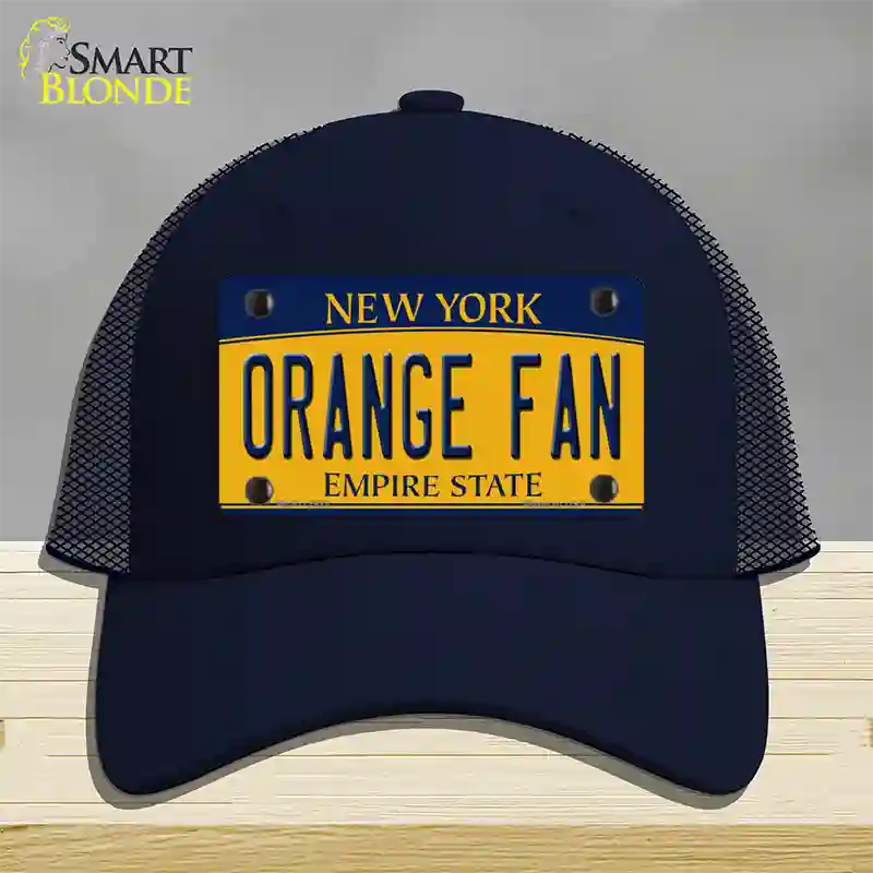 Orange Fan Novelty License Plate Hat Mesh / Navy