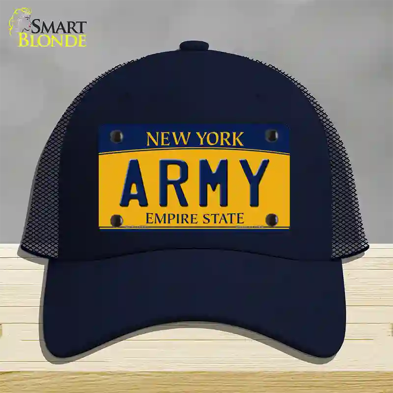 Army Novelty License Plate Hat Mesh / Navy