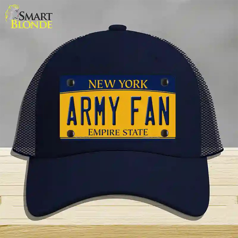 Army Fan Novelty License Plate Hat Mesh / Navy