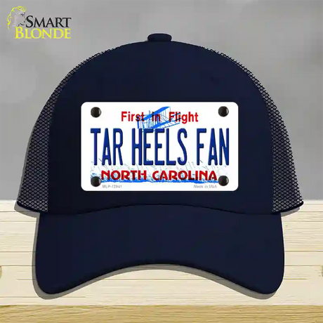 Tar Heels Fan Novelty License Plate Hat Mesh / Navy