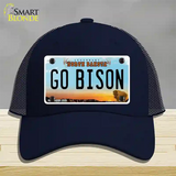 Go Bison Novelty License Plate Hat Mesh / Navy