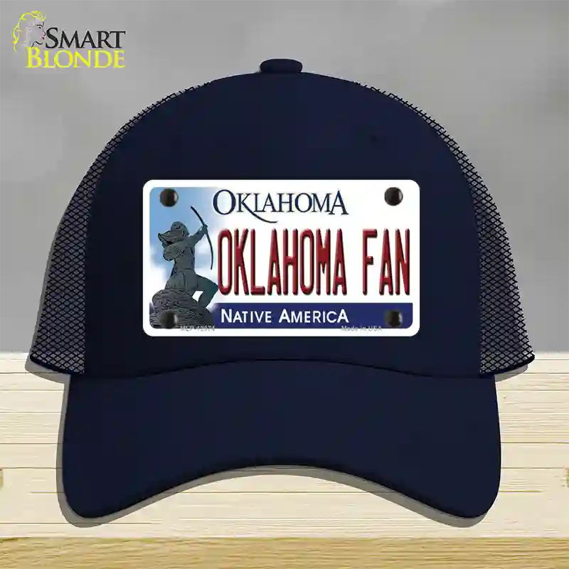 Oklahoma Fan Novelty License Plate Hat Mesh / Navy