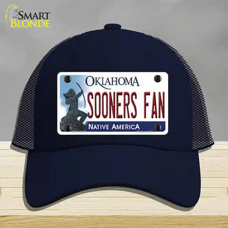 Sooners Fan Novelty License Plate Hat Mesh / Navy