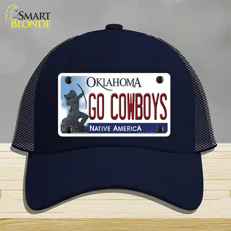 Go Cowboys Novelty License Plate Hat Mesh / Navy