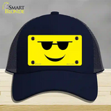 Sunglasses Cool Smiley Novelty License Plate Hat Mesh / Navy