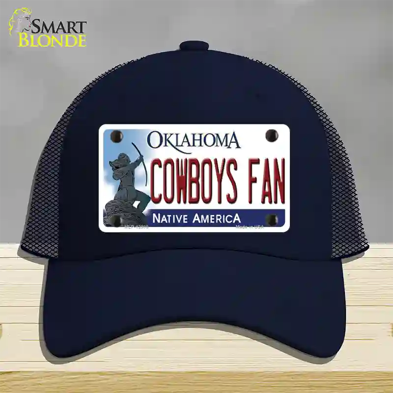 Cowboys Fan Novelty License Plate Hat Mesh / Navy