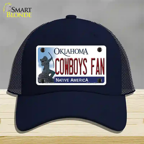 Cowboys Fan Novelty License Plate Hat Mesh / Navy