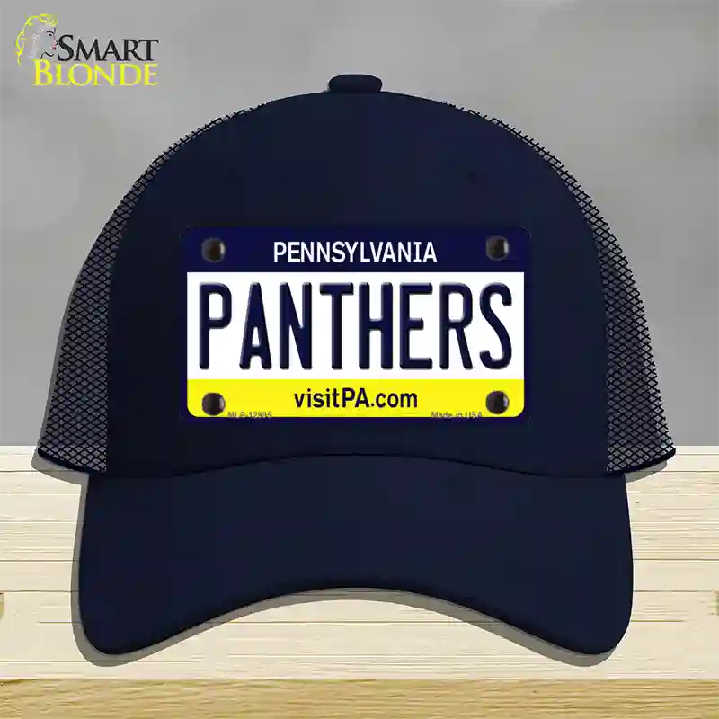 Panthers Novelty License Plate Hat Mesh / Navy