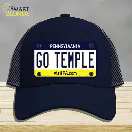 Go Temple Novelty License Plate Hat Mesh / Navy