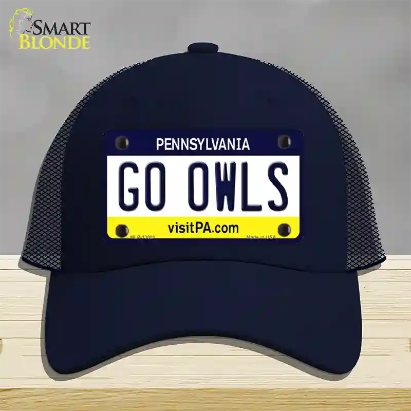 Go Owls Novelty License Plate Hat Mesh / Navy