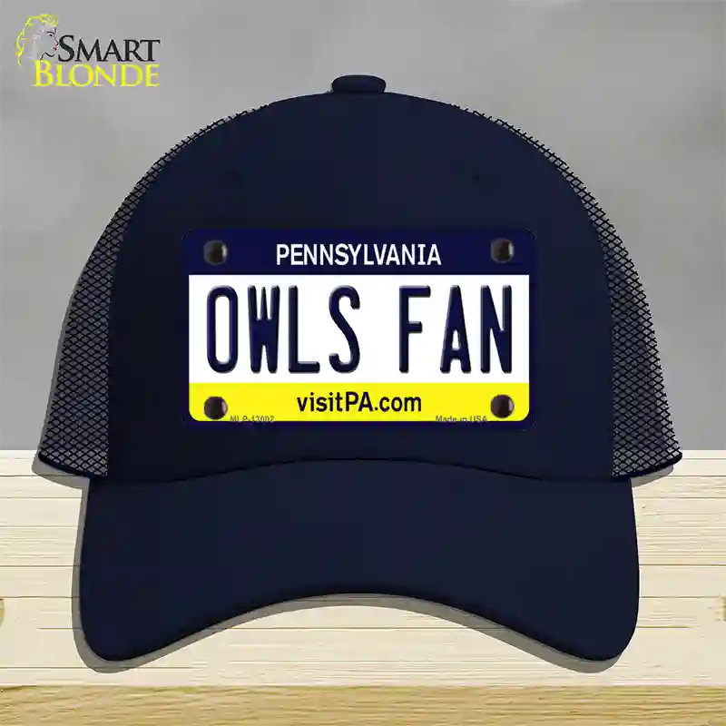 Owls Fan Novelty License Plate Hat Mesh / Navy