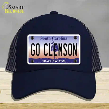 Go Clemson Novelty License Plate Hat Mesh / Navy