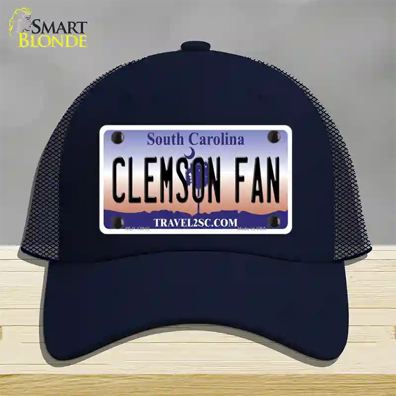 Clemson Fan Novelty License Plate Hat Mesh / Navy