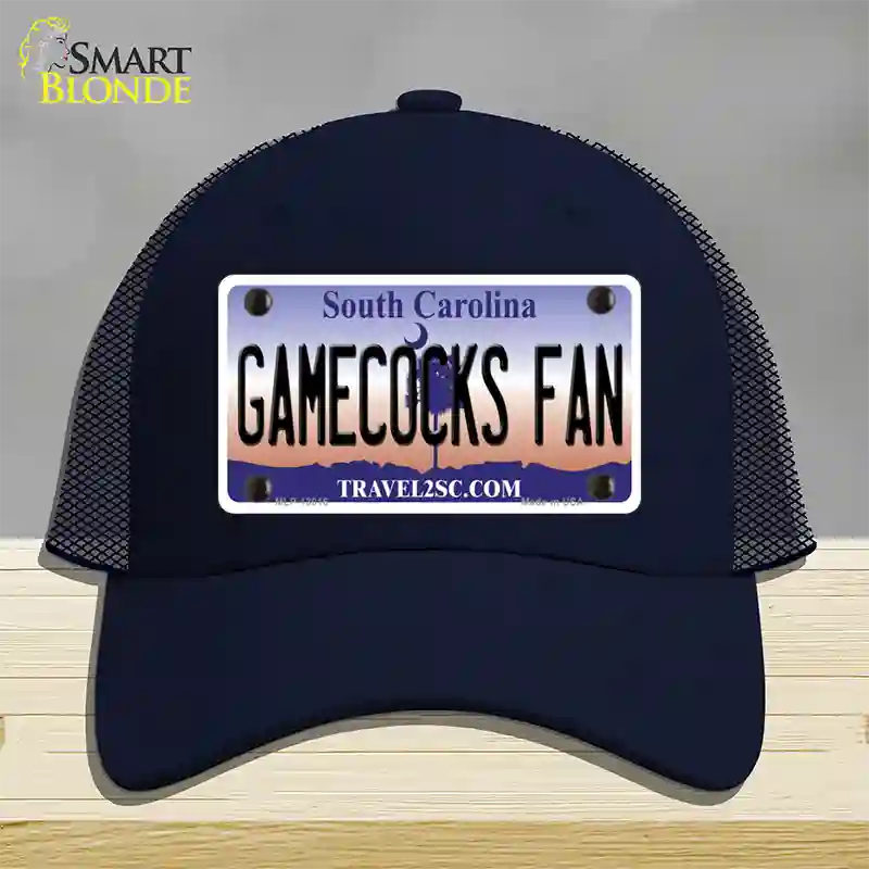 Gamecocks Fan Novelty License Plate Hat Mesh / Navy