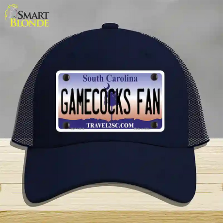 Gamecocks Fan Novelty License Plate Hat Mesh / Navy