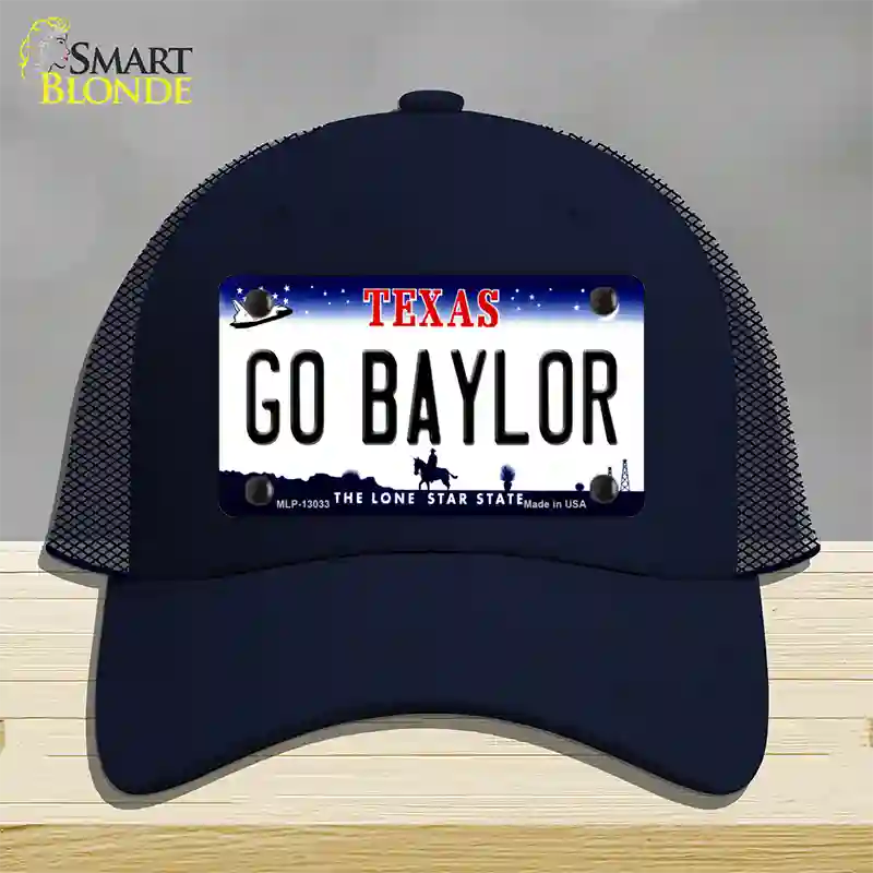 Go Baylor Novelty License Plate Hat Mesh / Navy