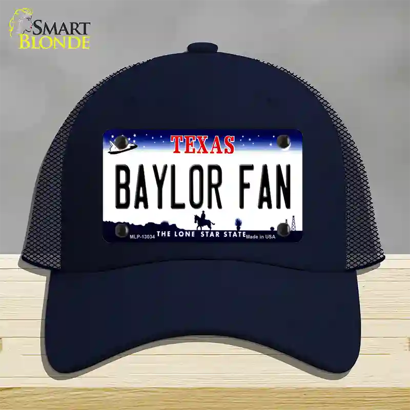 Baylor Fan Novelty License Plate Hat Mesh / Navy