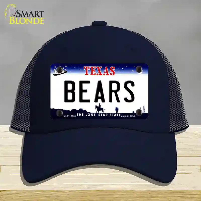 Bears Novelty License Plate Hat Mesh / Navy