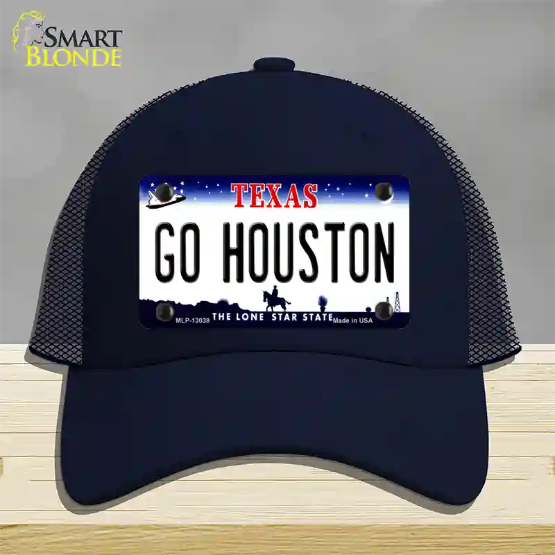 Go Houston Novelty License Plate Hat Mesh / Navy